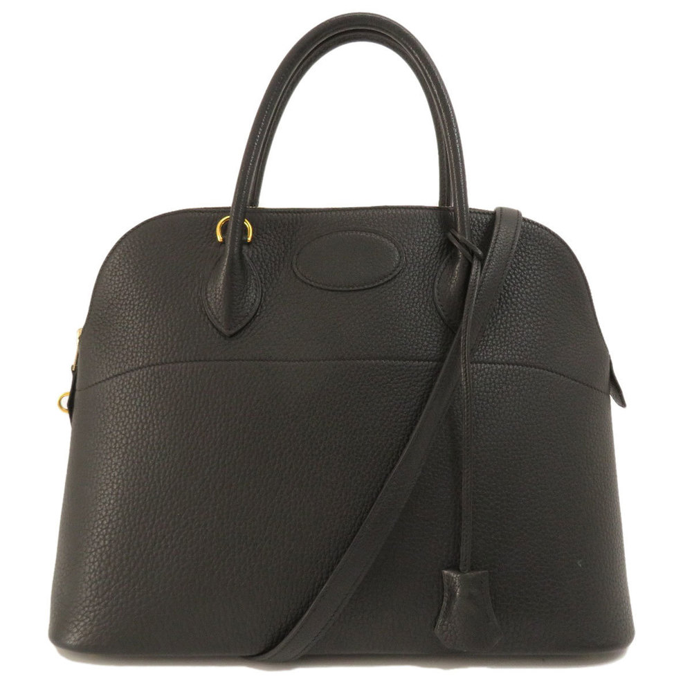 Hermes Bolide 37 Black Gold Hardware Handbag Togo